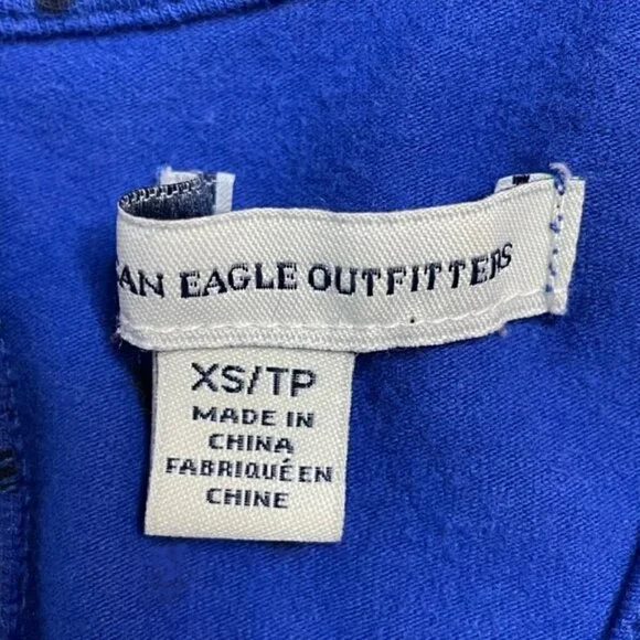 AMERICAN EAGLE Sleeveless Blue Polka Dot Back Cut-Out Dress - Size XS - Picture 4 of 5